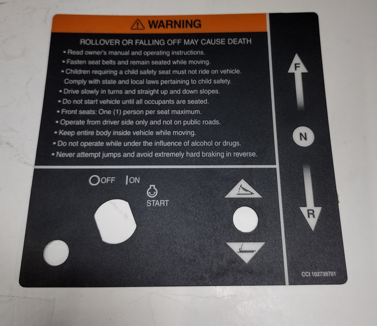 DECAL WARNING, 102739701CC