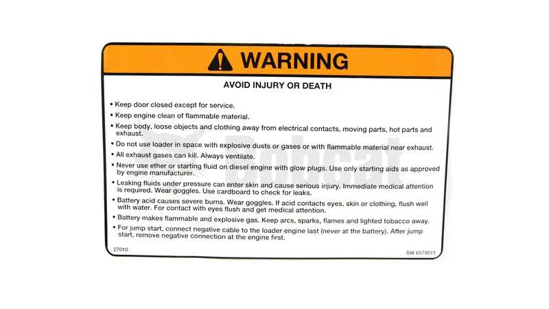 WARNING DECAL, 6579511