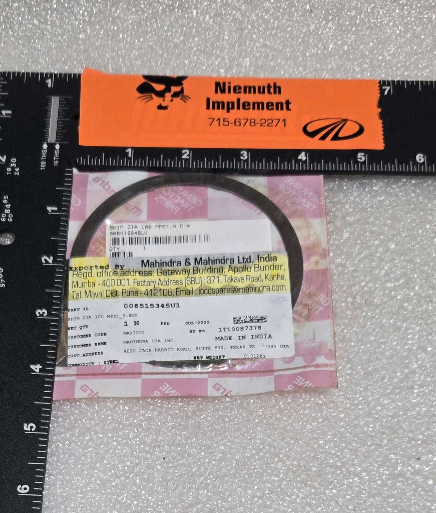 SHIM  8MM, 006515345U1