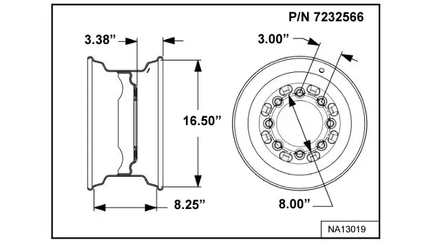 RIM 16.5X8.25, 7232566