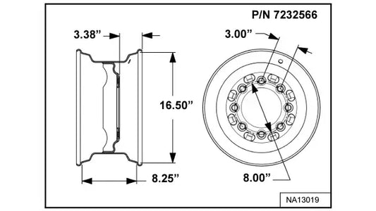 RIM 16.5X8.25, 7232566